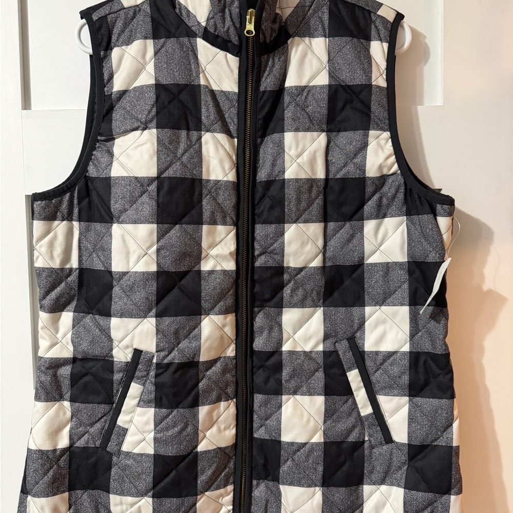 Black & White Buffalo Check Vest